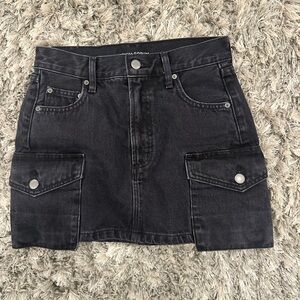 Aritzia Black cargo mini skirt